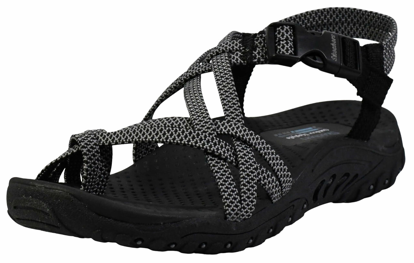 Skechers Women's Reggae - Irie Mon, Black/Grey, 9 M US