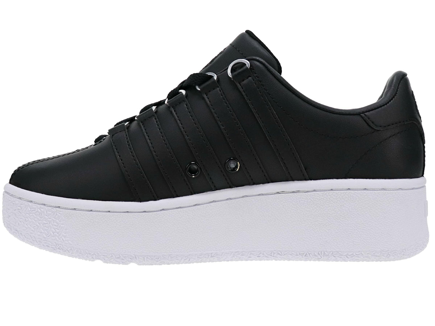 K-Swiss Women's Classic VN Platform Sneaker, Black/White, 8.5 M