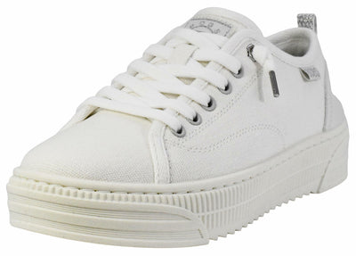 Skechers Women's Bobs Copa Sneaker, White/Silver, 7.5 M US