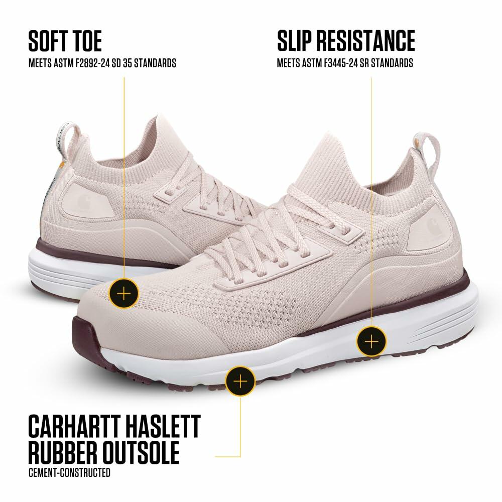 Carhartt Women's Haslett 3-Inch SD Soft Toe Work Sneaker, Light Pink - 11 M