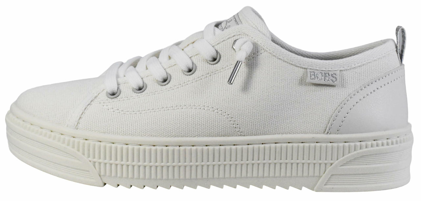 Skechers Women's Bobs Copa Sneaker, White/Silver, 7.5 M US
