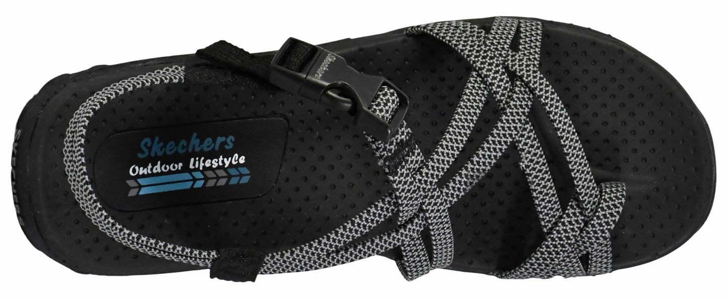 Skechers Women's Reggae - Irie Mon, Black/Grey, 9 M US