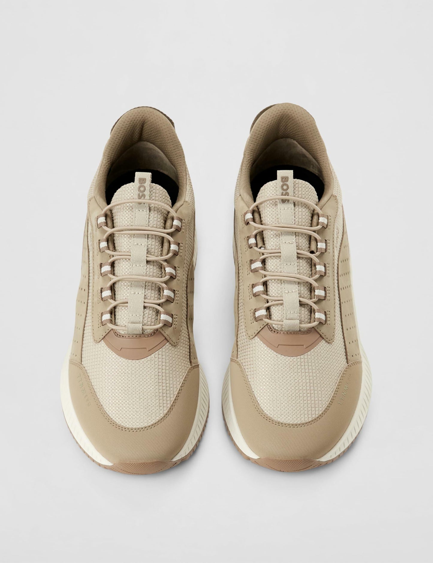 BOSS, Modern Knit Structure Running Sneaker, Camel Desert, 8