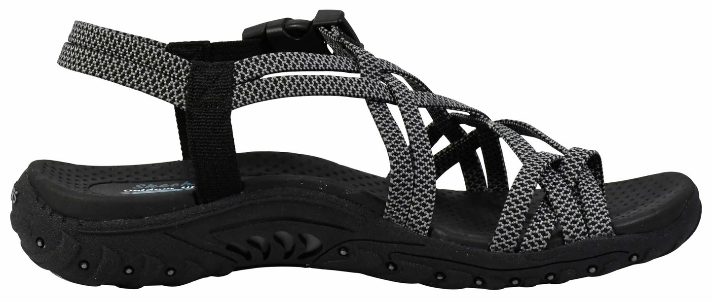 Skechers Women's Reggae - Irie Mon, Black/Grey, 9 M US