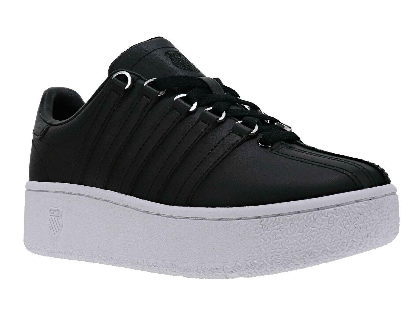 K-Swiss Women's Classic VN Platform Sneaker, Black/White, 8.5 M