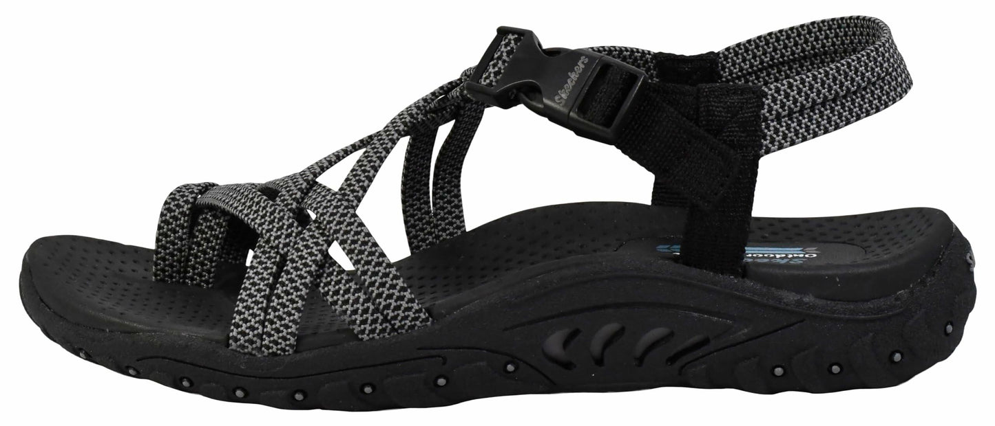 Skechers Women's Reggae - Irie Mon, Black/Grey, 9 M US