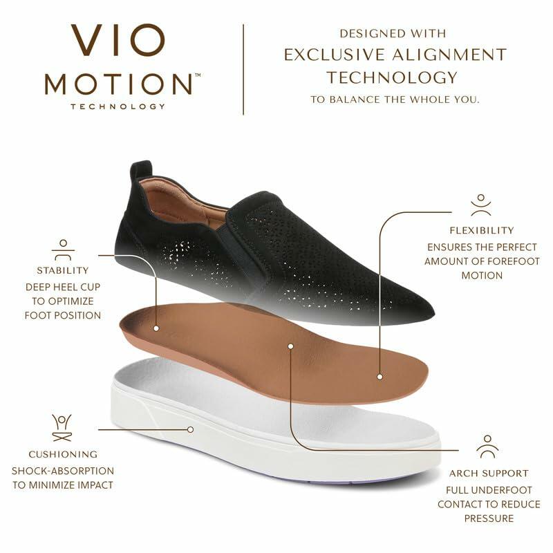 Vionic Women's Sneaker Kimmie Perf- Comfortable Slip Ons That Includes a Built-in Arch Support Lilac Purple Suede 6.5 Wide