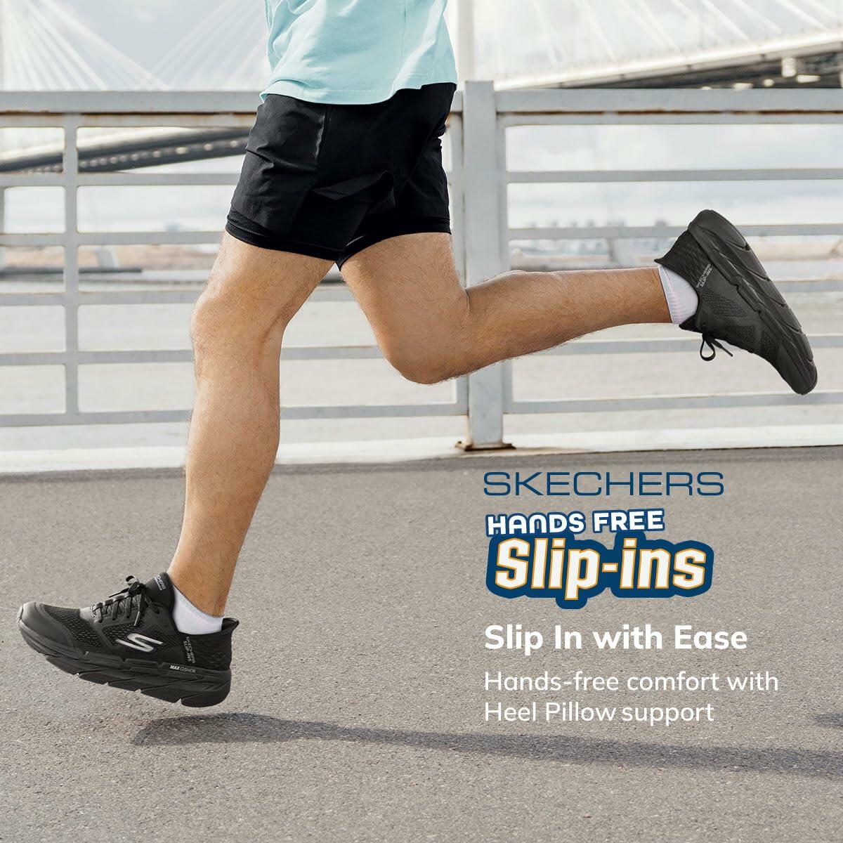 Skechers Men's Max Cushioning Slip-ins - Athletic Workout Running Walking Shoes with Memory Foam, Black, 10 X-Wide