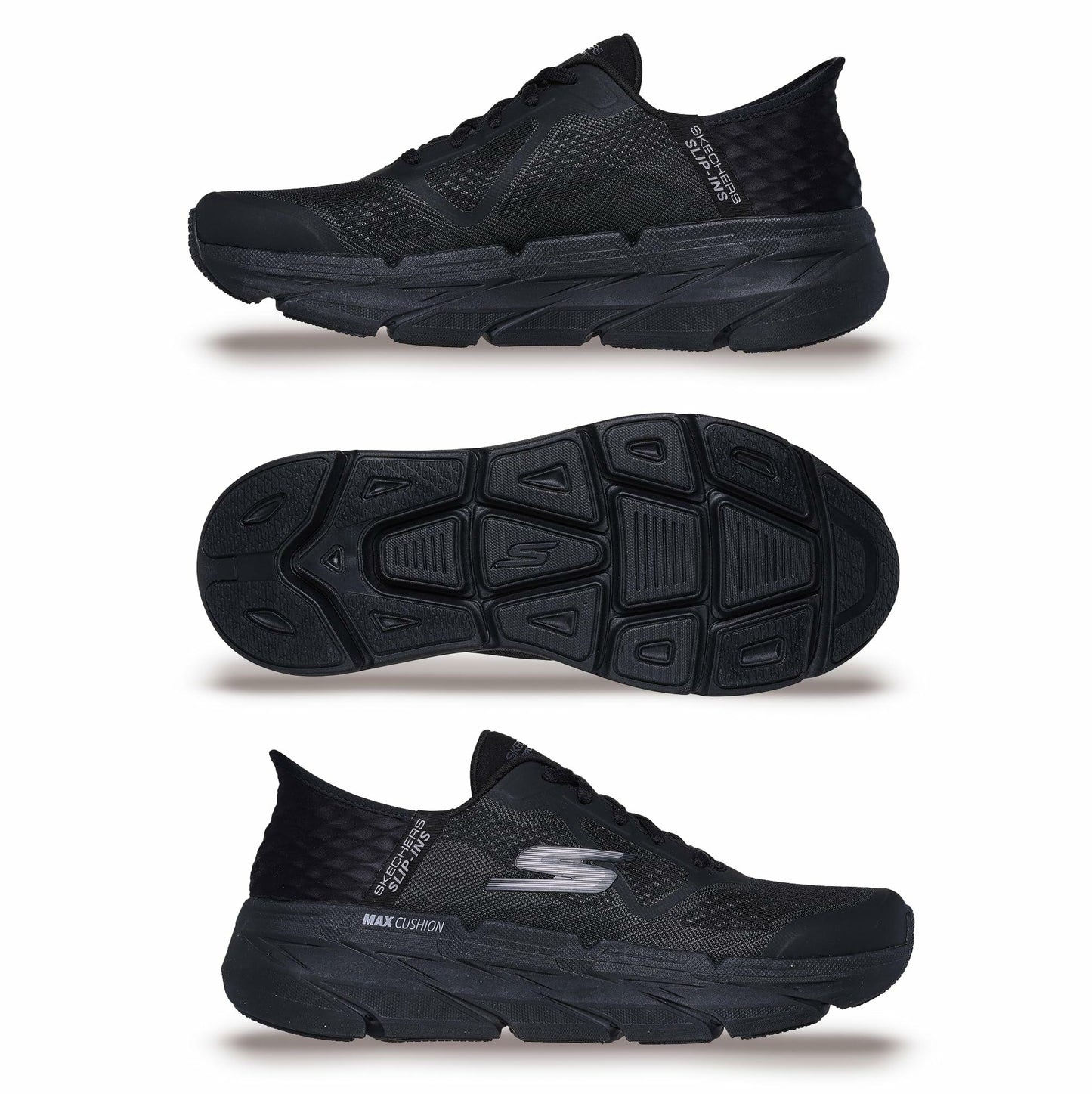 Skechers Men's Max Cushioning Slip-ins - Athletic Workout Running Walking Shoes with Memory Foam, Black, 10 X-Wide