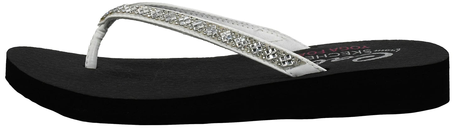 Skechers Women's Meditation-Perfect 10 Thong Sandal White/Black 10