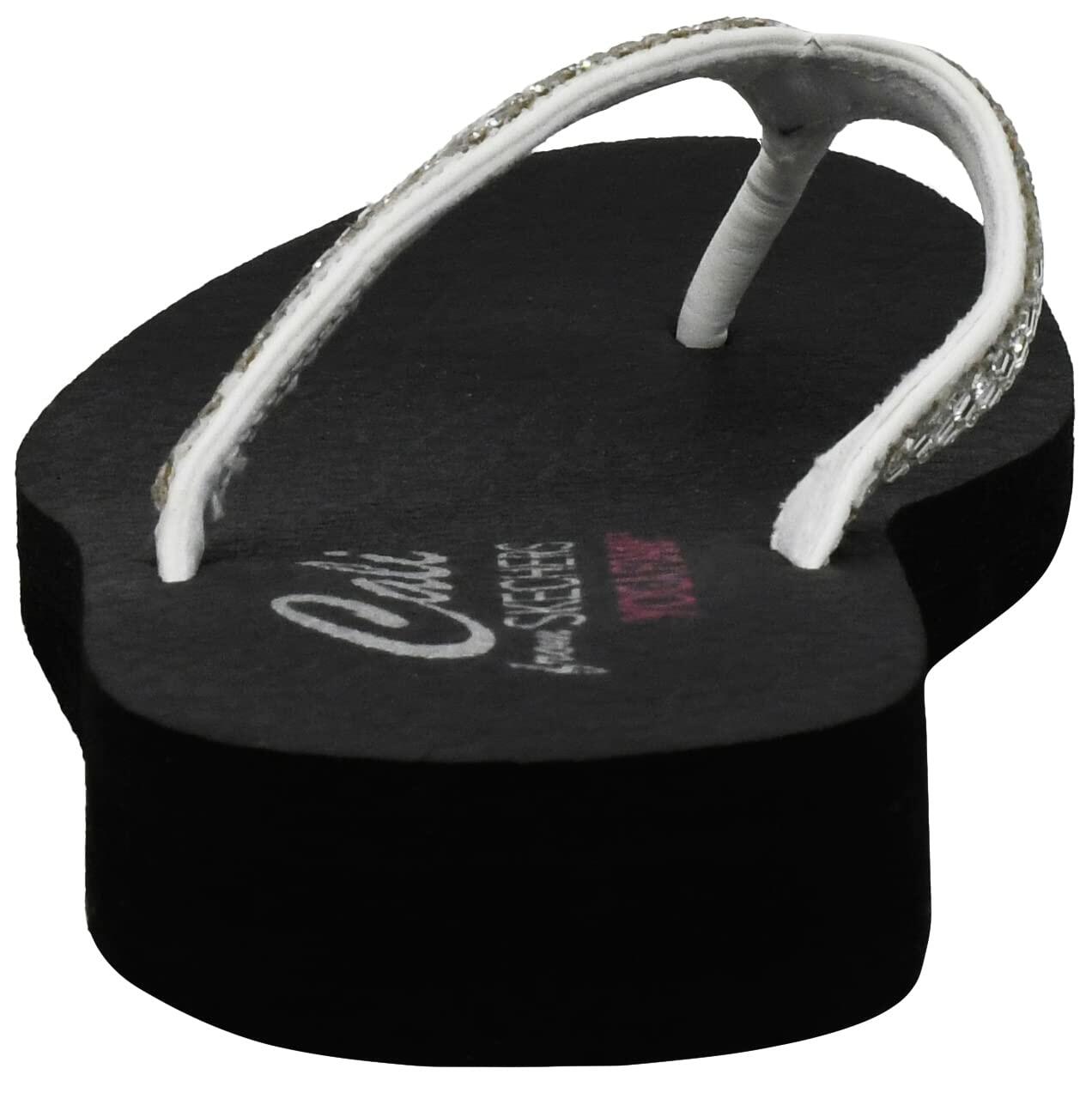 Skechers Women's Meditation-Perfect 10 Thong Sandal White/Black 10