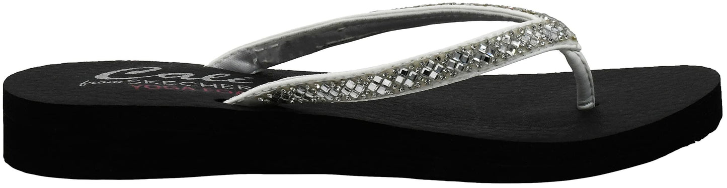 Skechers Women's Meditation-Perfect 10 Thong Sandal White/Black 10
