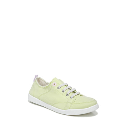 Vionic Beach Pismo Casual Women’s Fashion Sneakers-Sustainable Shoes That Include Three-Zone Comfort with Orthotic Insole Arch Support, Pale Lime Canvas 6 Wide