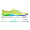 Vionic Beach Pismo Casual Women’s Fashion Sneakers-Sustainable Shoes That Include Three-Zone Comfort with Orthotic Insole Arch Support, Pale Lime Canvas 6 Wide