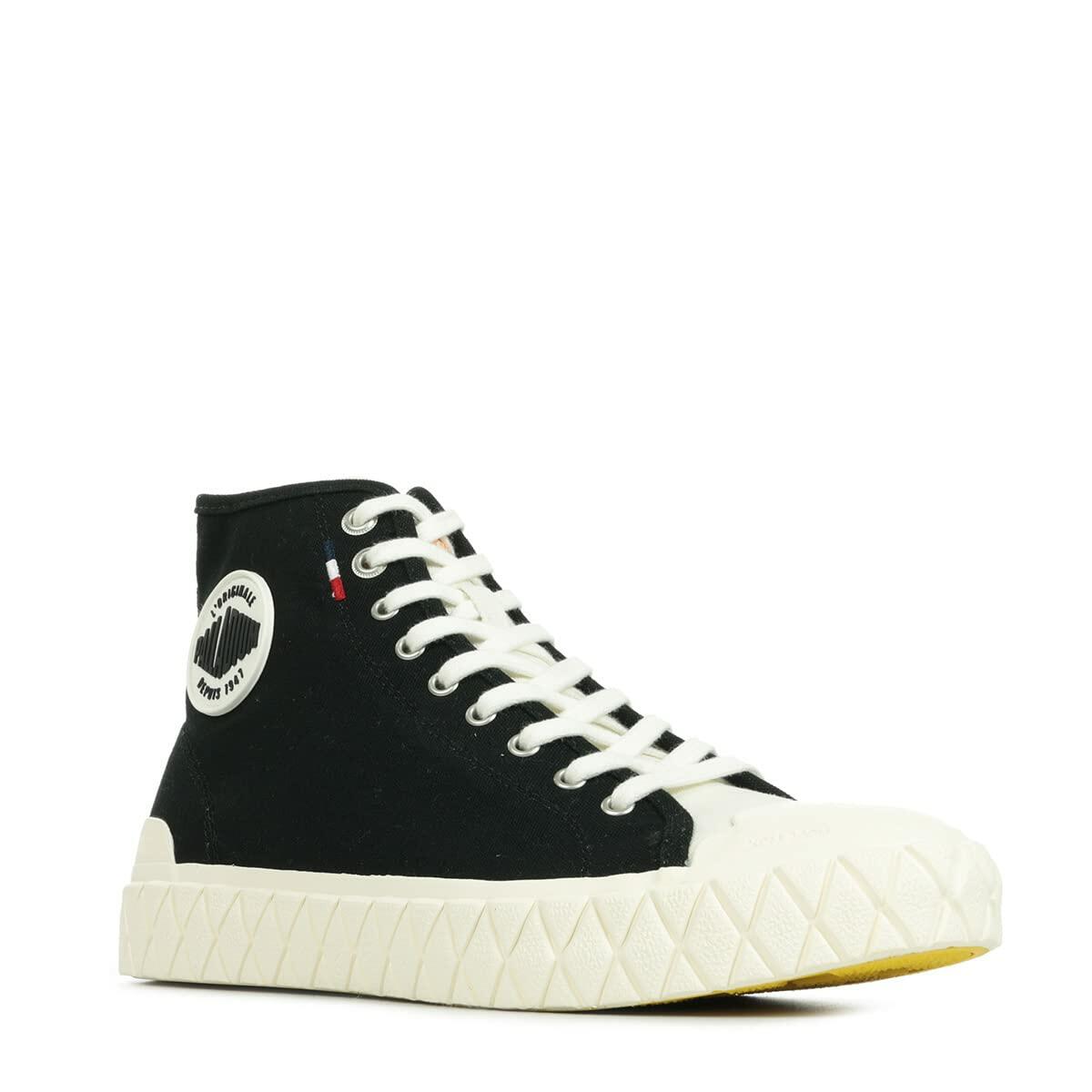 Palladium Unisex Palla Ace CVS MID Sneaker, Black/Marshmallow, 10.5 Women/9 Men
