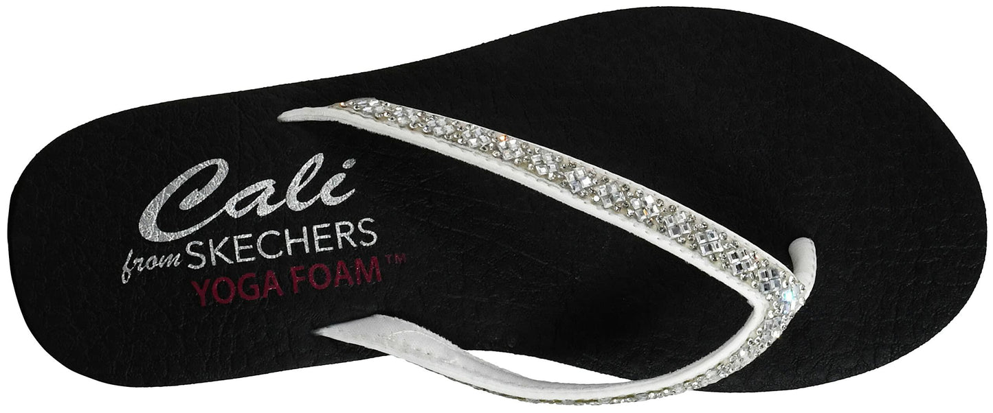 Skechers Women's Meditation-Perfect 10 Thong Sandal White/Black 10