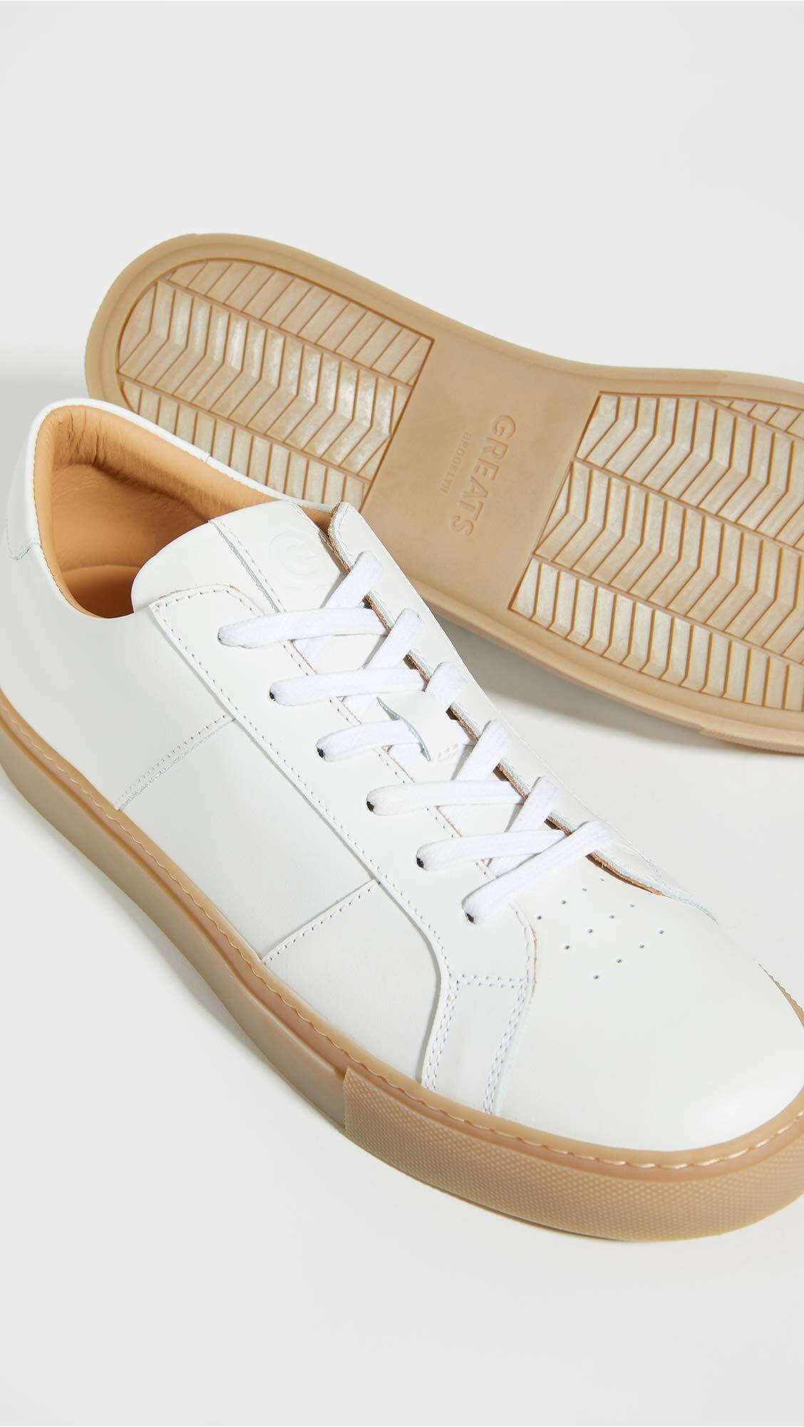 GREATS Men's Royale Sneakers, White Gum, 9.5 Medium US