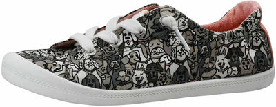 Skechers BOBS Women's Beach Bingo-Woof Pack Sneaker, Taupe/Multi, 8.5 M US
