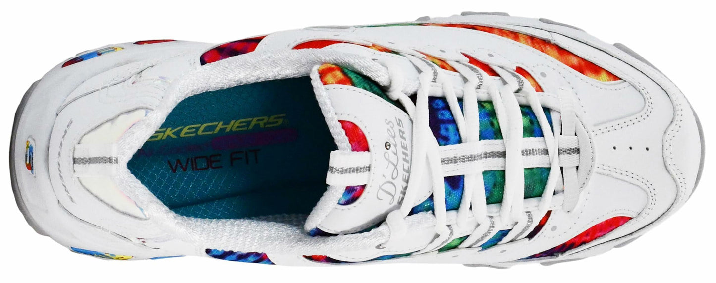 SKECHERS D'Lites - Summer Fiesta White Multi 11 C - Wide