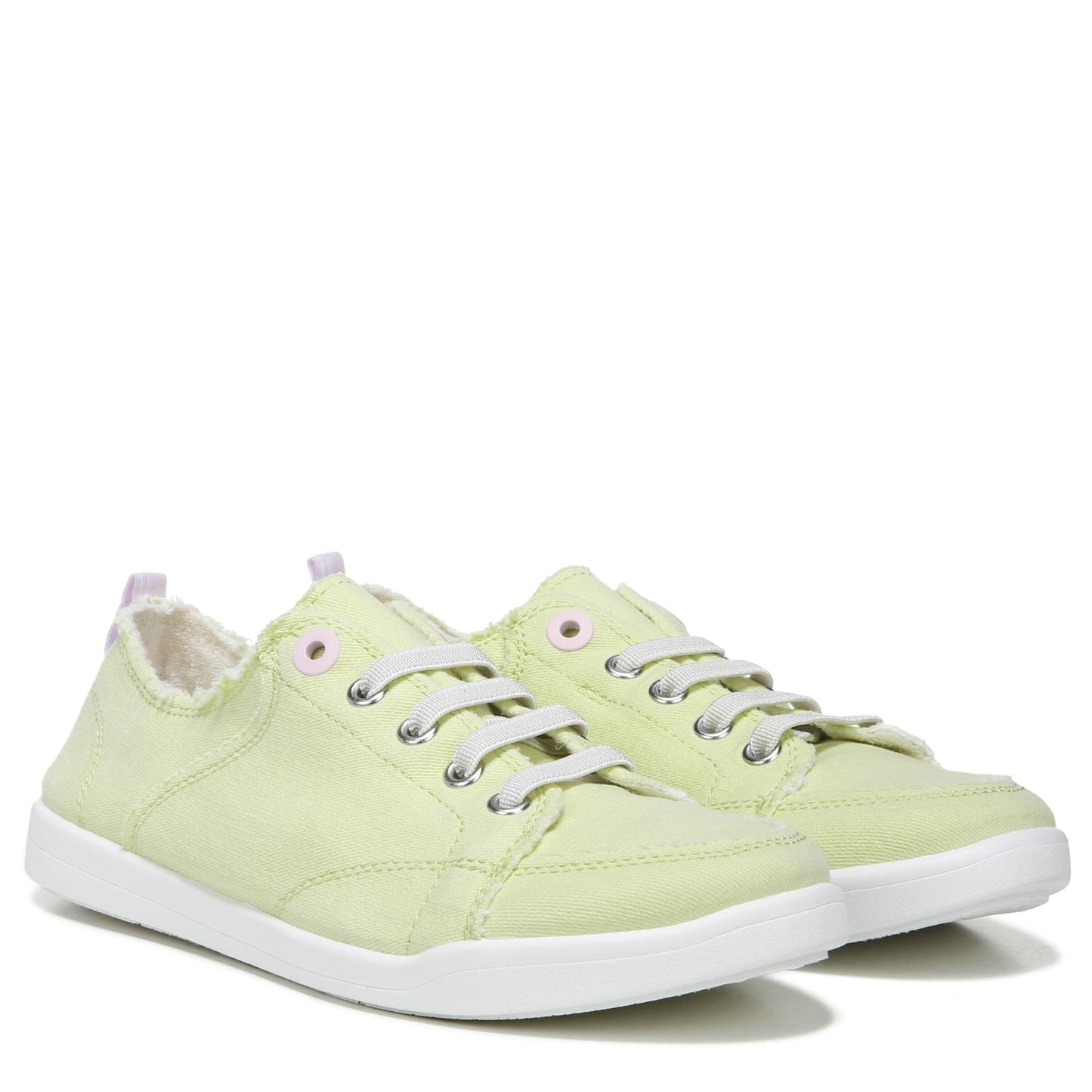 Vionic Beach Pismo Casual Women’s Fashion Sneakers-Sustainable Shoes That Include Three-Zone Comfort with Orthotic Insole Arch Support, Pale Lime Canvas 6 Wide
