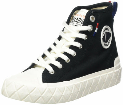 Palladium Unisex Palla Ace CVS MID Sneaker, Black/Marshmallow, 10.5 Women/9 Men