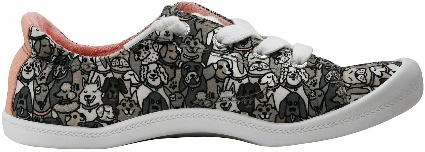 Skechers BOBS Women's Beach Bingo-Woof Pack Sneaker, Taupe/Multi, 8.5 M US