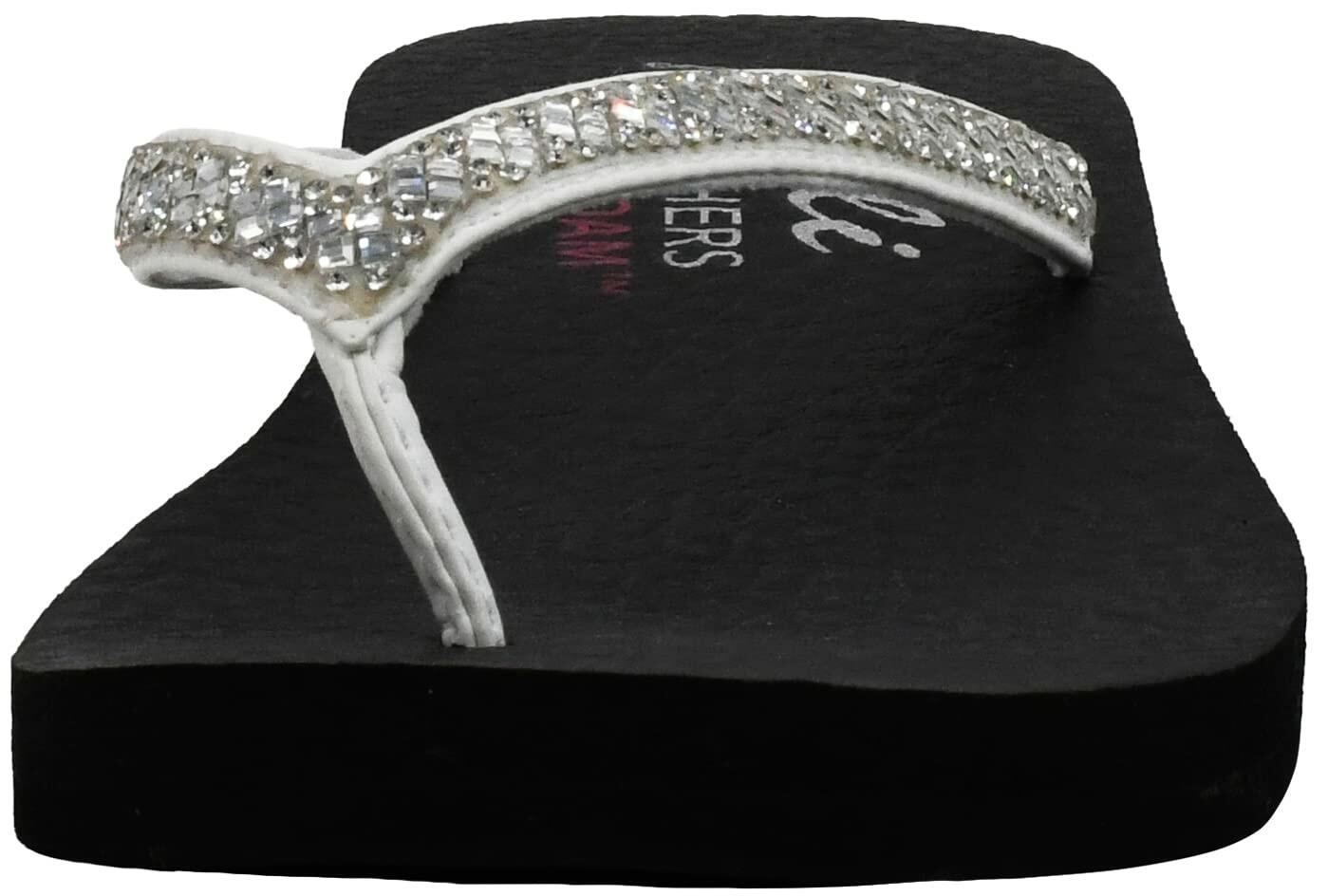 Skechers Women's Meditation-Perfect 10 Thong Sandal White/Black 10