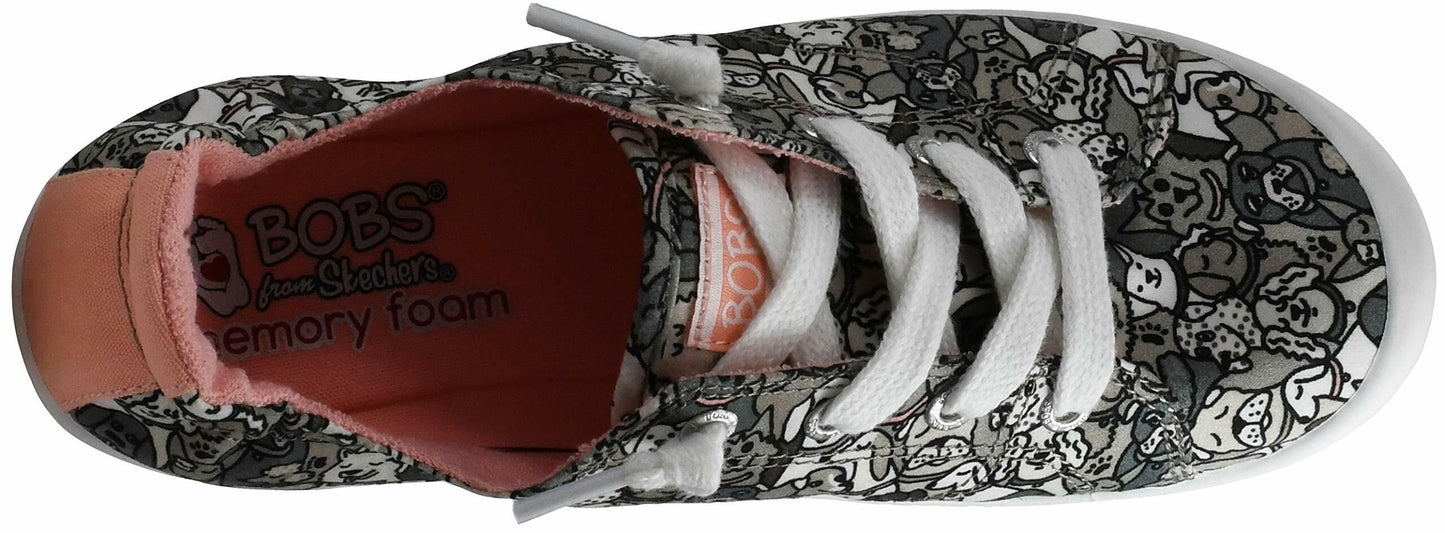 Skechers BOBS Women's Beach Bingo-Woof Pack Sneaker, Taupe/Multi, 8.5 M US