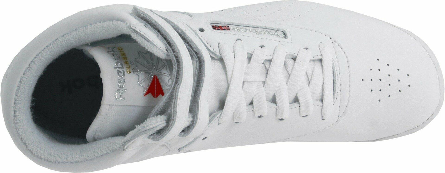 Reebok Freestyle Hi High Top White/Silver 1 8.5 B (M)