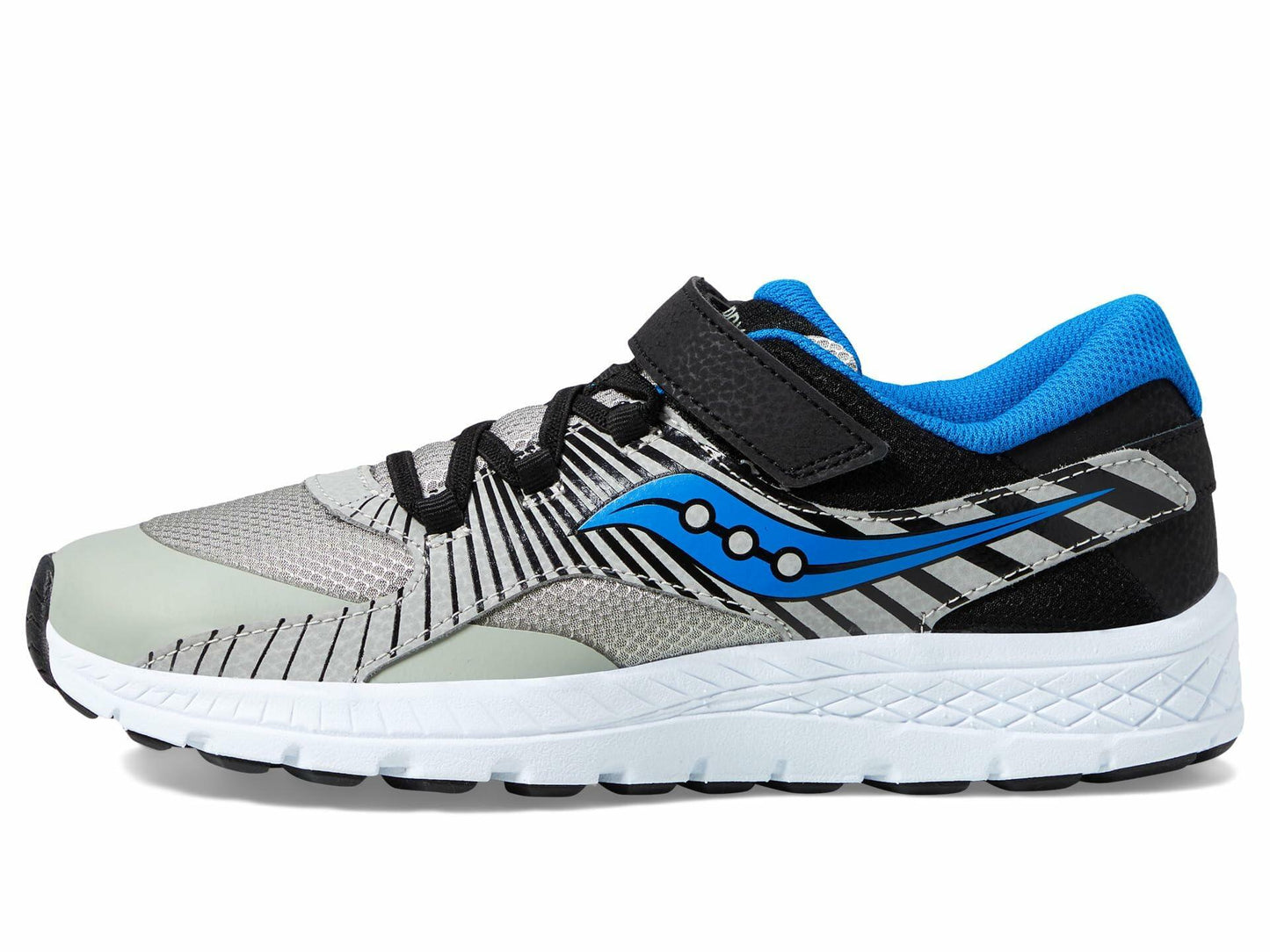 Saucony Velocer A/C Sneaker(Little Kid/Big Kid) Grey/Black/Blue 3 Little Kid M