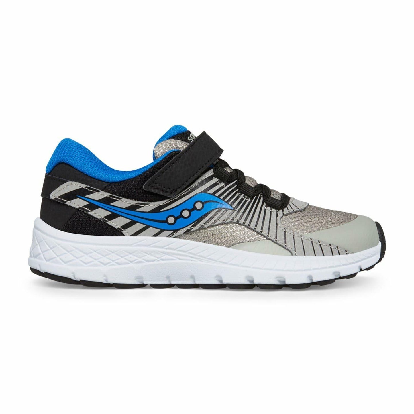 Saucony Velocer A/C Sneaker(Little Kid/Big Kid) Grey/Black/Blue 3 Little Kid M