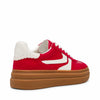 Steve Madden Women's Dodge Sneaker, Red Multi, 9.5