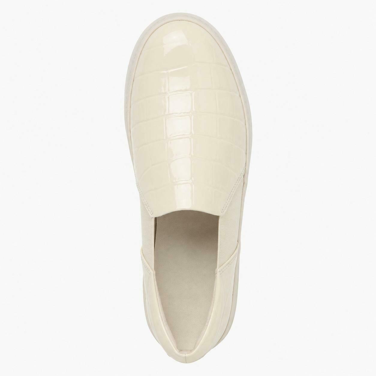 Vince Womens Warren Platform Slip On Fashion Sneakers Cream Leather 9 M