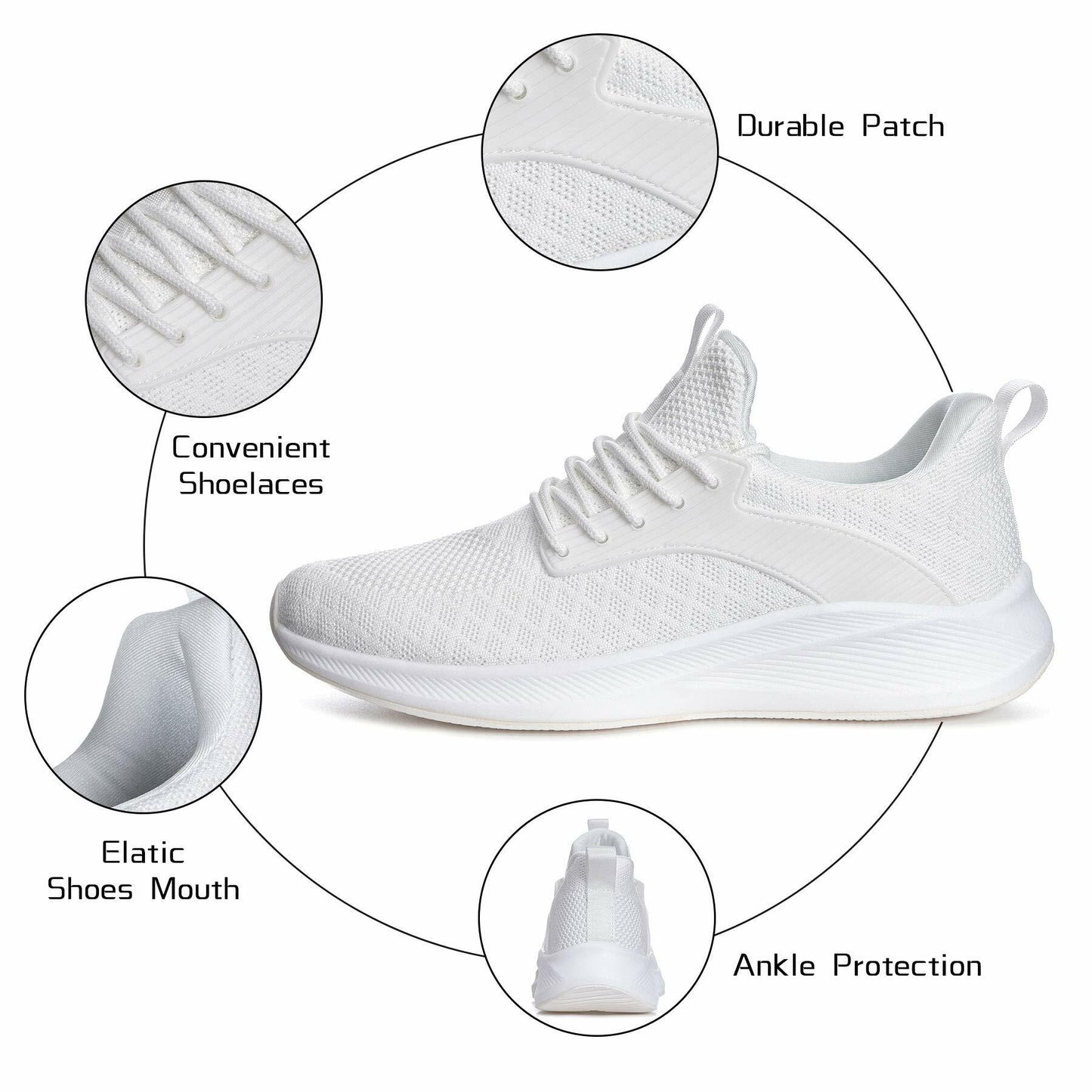 Mens Sneakers White Shoes for Men - Slip Resistant Trail Running Athletic Tennis Workout Gym Shoes Altra Light Breathable Mesh Casual Walking Shoes Size 11
