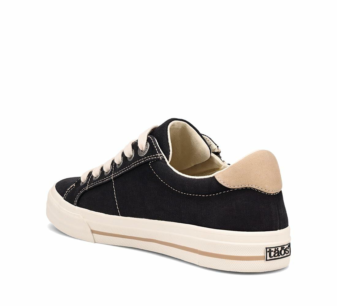 Taos Z Soul Women's Sneaker - Stylish Platform Sneaker with Removable Footbed, Arch Support, Premium Cushioning, Lace-Up Adjustability, and Easy Access Zipper Black/Tan Distressed 7 (W) US