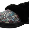 Skechers Womens Too Cozy Pooch Parade Slipper, Black/Multi,6 M US