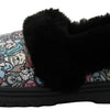 Skechers Womens Too Cozy Pooch Parade Slipper, Black/Multi,6 M US