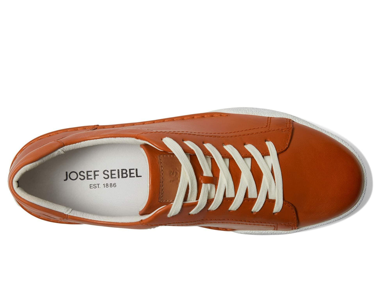 Josef Seibel® Claire 01 Leather Sneakers for Women – Leather and Textile Construction – Moc Toe Mandarin Male/Male EU 36 (US Women's 5-5.5) M