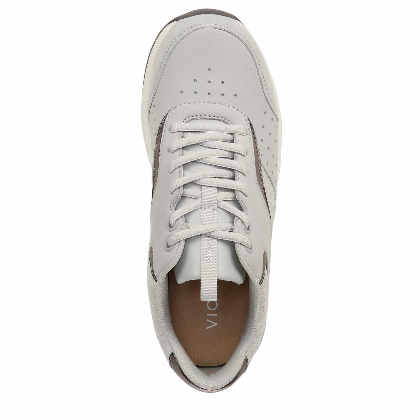 Vionic Women's Fashion Sneaker Nova – Comfortable Lace Up That Includes a Built-in Arch Support Insole That Helps Correct Pronation Vapor Grey Nubuck Suede 9 Medium
