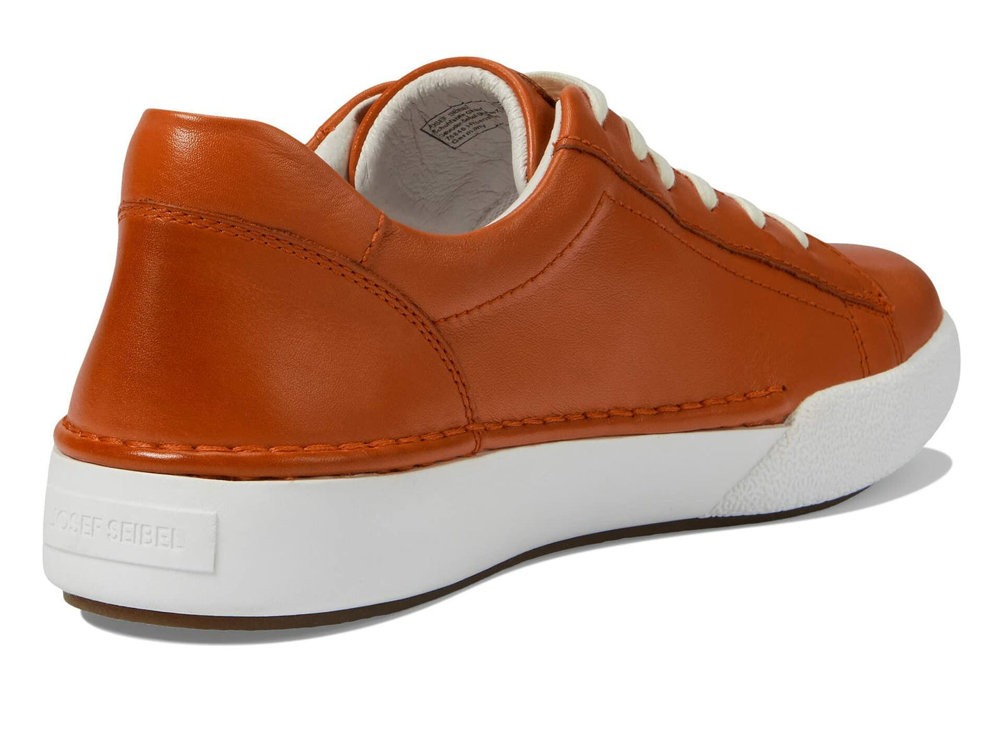 Josef Seibel® Claire 01 Leather Sneakers for Women – Leather and Textile Construction – Moc Toe Mandarin Male/Male EU 36 (US Women's 5-5.5) M
