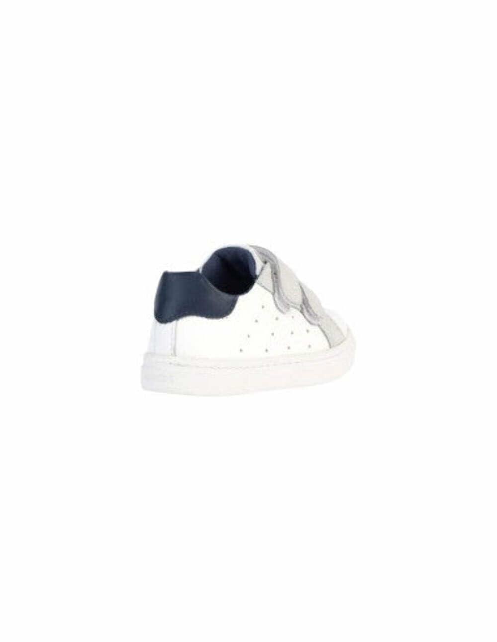 Geox Boy's Nashik 5 (Infant/Toddler/Little Kid) Sneaker, White/Navy, 6.5