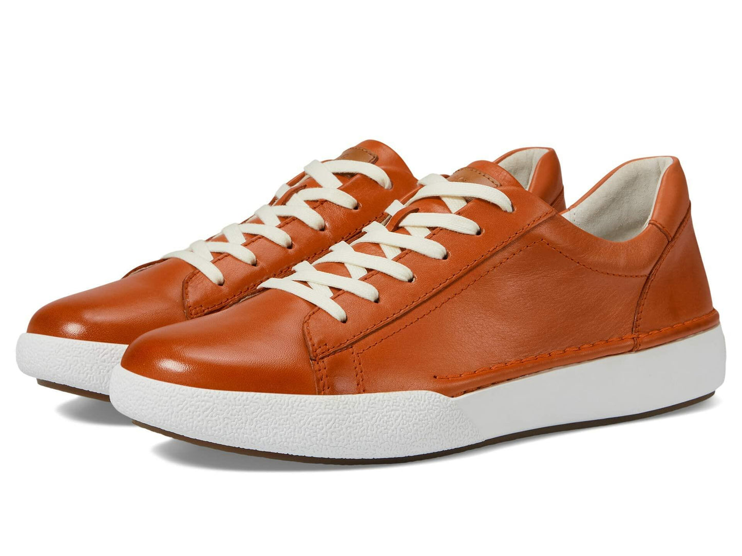 Josef Seibel® Claire 01 Leather Sneakers for Women – Leather and Textile Construction – Moc Toe Mandarin Male/Male EU 36 (US Women's 5-5.5) M