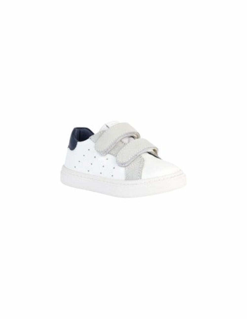 Geox Boy's Nashik 5 (Infant/Toddler/Little Kid) Sneaker, White/Navy, 6.5