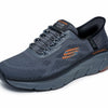 Skechers Men's D'Lux Walker Rezinate Hands Free Slip-in Sneaker,Charcoal/Orange,6.5