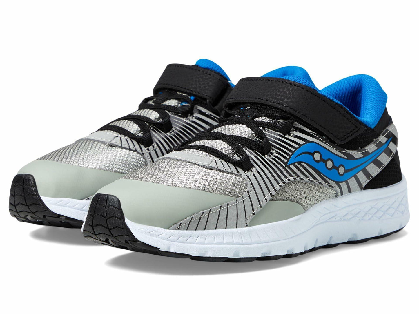 Saucony Velocer A/C Sneaker(Little Kid/Big Kid) Grey/Black/Blue 3 Little Kid M