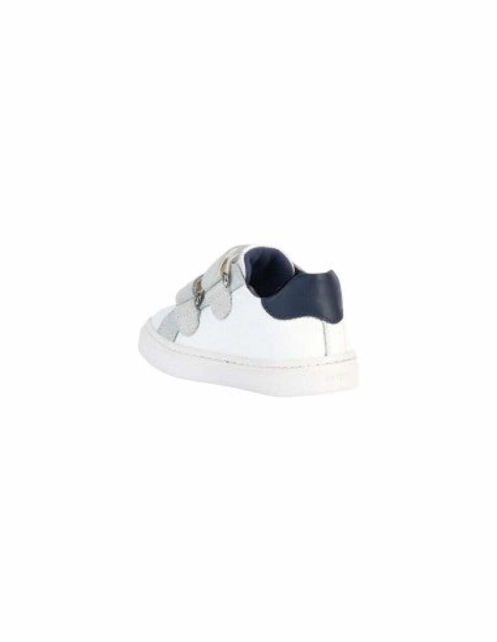 Geox Boy's Nashik 5 (Infant/Toddler/Little Kid) Sneaker, White/Navy, 6.5