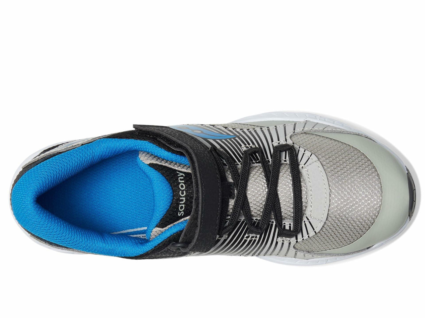Saucony Velocer A/C Sneaker(Little Kid/Big Kid) Grey/Black/Blue 3 Little Kid M