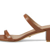 Stuart Weitzman Aleena 50 Block Slide Heels for Women - Leather Upper and Lining, Sleek Straps Design, and Rubber Outsole Tan 8.5 B