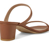 Stuart Weitzman Aleena 50 Block Slide Heels for Women - Leather Upper and Lining, Sleek Straps Design, and Rubber Outsole Tan 8.5 B