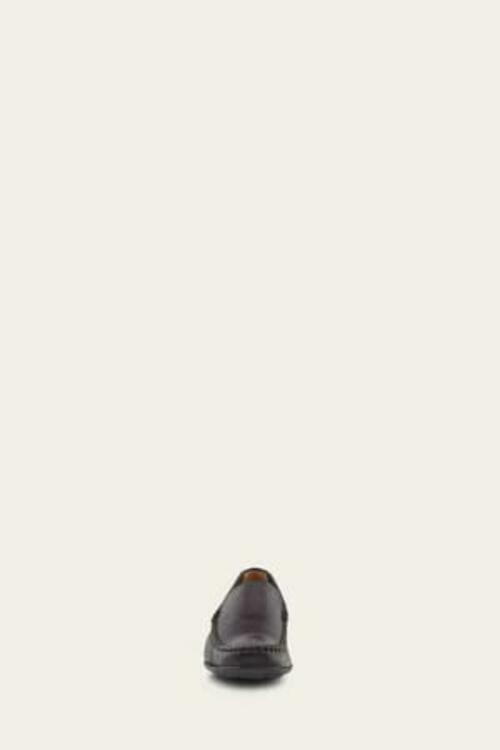 Frye Lewis Venetian Loafers for Men Hand-Crafted with Antique Pull-Up Leather with Moccasin Construction, Full Rubber Outsole, and Modified Heel, Black - Renice - 12 M